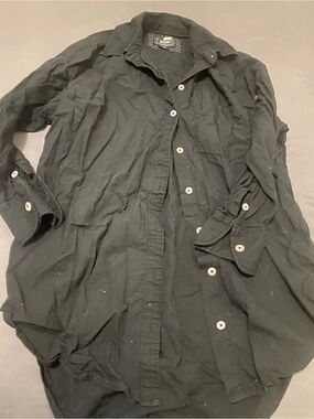 Anthropologie Black Lightweight Button-Up Shirt Jacket